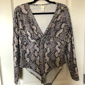 Snake print bodysuit